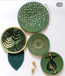 ست دیوار کوب سبز شکوفه گل هیچ وبرگ