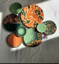 ست دیوار کوب پتینه نارنجی سبز