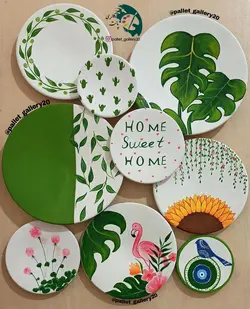 ست دیوار کوب برگ و فلامینگو تم سبز کافه ای