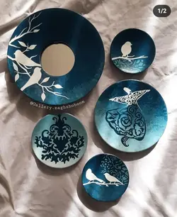 دیوار کوب هیچ تم ابی سفید وآینه