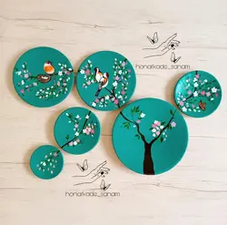 ست دیوار پرنده زمینه سبز