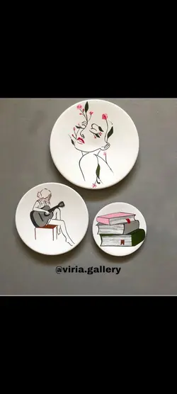 ست دیوار کوب دخترونه گیتار کتاب تم کافه موسیقی