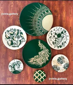 ست دیوار کوب تم سبز وکرمی