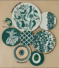 ست دیوار کوب سبز طرح گل هیچ پرنده