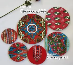 ست دیوار کوب سنتی طرح گلیم قالی زمینع قرمز