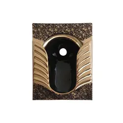 توالت زمینی کوتینگ مشکی طلایی گلدار