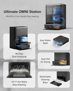 جارو رباتیک مدل ECOVACS X2 OMNI (مشکی)