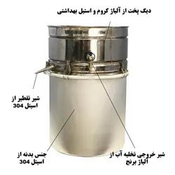 گلاب گیر 50 لیتری (دستگاه تقطیر) استیل مدل TS-G50L