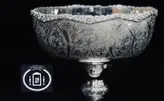 جام آجیل خوری نقره قلم گل و مرغ و اسلیمی عیار ۸۴
