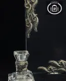 (آینه و شمعدان نقره) آینه نقره چهارگوش و شمعدان تک شاخه کریستال نقره مدل گل رز ریخته گری مومی ممتاز عیار ۸۴ استاندارد ایران