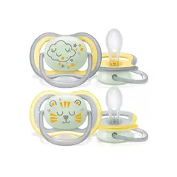پستانک ارتودنسی شب تاب  18+ ماه فیلیپس اونت Philips Avent بسته دو عددی  SCF376/01