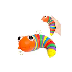 فیجت ضد استرس مدل فینگر اسلاگ طرح کرم منعطف سایز کوچک