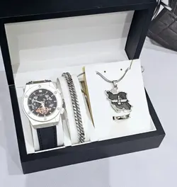 ست ساعت و دستبند و گردنبند و انگشتر مردانه  GUSALAI مدل اهورامزدا