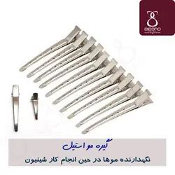 گیره استیل شینیون بزرگ و کوچک نگهدارنده موها در حین انجام شینیون &bull; الینو