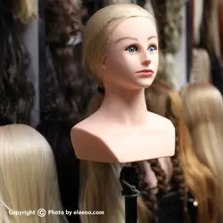 سر مانکن نیم تنه با الیاف قابل حرارت، مناسب انواع شینیون و کوتاهی &bull; الینو