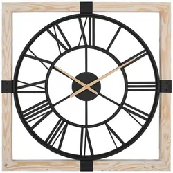 ساعت دیواری لوتوس 19026 WM چوبی رنگ سفید مشکی WH/BLACK مدل ویکتور VICTOR - گالری ورس