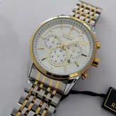 ساعت مچی عقربه‌ای مردانه رومانسون مدل بندفلزی سه موتور کرنوگراف ضدآب تاریخ شمار کد 12