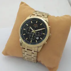 الگانس مردانه ساعت بندفلزی ELEGANCE وی آی پی VIP کرنوگراف سه موتور رنگ ثابت ارسال رایگان طلایی مشکی ضدآب تاریخ شمار