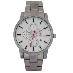 ساعت بندفلزی مردانه نقره ای ضدآب ارسال رایگان سفید تاریخ شمار عقربه ای اسپرت کادوی خاص ساعت نقره ای