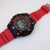 WATCH ارسال رایگان ساعت مچی دیجیتال قرمز مشکی اسپرت ضدآب کرنومتر دار چراغدار تایمر باکیفیت تاریخ شمار