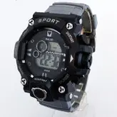 ارسال رایگان ساعت مچی دیجیتال طوسی مشکی اسپرت ضدآب کرنومتر دار چراغدار تایمر هدیه ویژه Sport تاریخ شمار