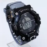 ارسال رایگان ساعت مچی دیجیتال طوسی مشکی اسپرت ضدآب کرنومتر دار چراغدار تایمر هدیه ویژه Sport تاریخ شمار