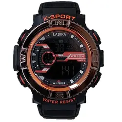 ساعت اسپرت نارنجی دیجیتال پسرانه ضدآب جی شاک چراغدار کرنومتر آلارم زنگ هشدار چراغ دار ارسال رایگان تاریخ شمار Sport