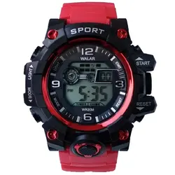 ارسال رایگان ساعت مچی دیجیتال قرمز مشکی اسپرت ضدآب کرنومتر دار چراغدار تایمر باکیفیت Sport تاریخ شمار