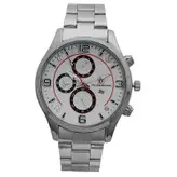 ساعت بندفلزی مردانه ضدآب ارسال رایگان نقره ای سفید تاریخ شمار عقربه ای اسپرت کادوی خاص ساعت نقره ای