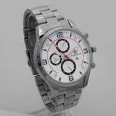 ساعت بندفلزی مردانه ضدآب ارسال رایگان نقره ای سفید تاریخ شمار عقربه ای اسپرت کادوی خاص ساعت نقره ای