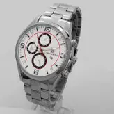 ساعت بندفلزی مردانه ضدآب ارسال رایگان نقره ای سفید تاریخ شمار عقربه ای اسپرت کادوی خاص ساعت نقره ای