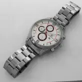 ساعت بندفلزی مردانه ضدآب ارسال رایگان نقره ای سفید تاریخ شمار عقربه ای اسپرت کادوی خاص ساعت نقره ای