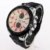 ساعت مچی مردانه کاسیو ادیفیس EDIFICE CASIO بندفلزی سه موتوره فعال کرنوگراف مشکی تاریخ شمار رنگ ثابت.ضد اب