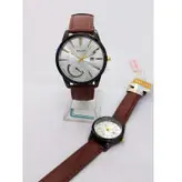 ست ساعت بندچرمی والار WALAR جفتی زنانه و مردانه ارسال رایگان ضدآب قهوه ای کادو خاص حراج ساعت فروش ویژه تاریخ شمار