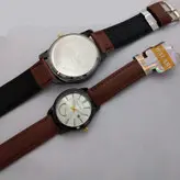 ست ساعت بندچرمی والار WALAR جفتی زنانه و مردانه ارسال رایگان ضدآب قهوه ای کادو خاص حراج ساعت فروش ویژه تاریخ شمار