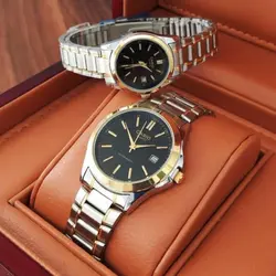 ساعت ست مردانه زنانه کاسیو CASIO تقویم دار موتور ژاپن داخل صفحه هم حک شده ضد اب رنگ ثابت قیمت درج شده قیمت ست میباشد