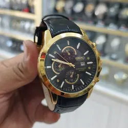 ساعت سیکو مردانه تقویم دار قفل پروانه ای موتور ژاپن طرح 3 موتور رنگ ثابت ضدآب استیل ارسال رایگان همراه با جعبه رایگان