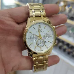 ساعت الگانس مردانه تقویم دار طرح 3 موتور رنگ ثابت ضدآب استیل ارسال رایگان همراه با جعبه رایگان