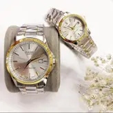 ساعت ست کاسیو زنانه و مردانه CASIO تقویم دار بند استیل موتور ژاپن داخل صفحه و پشت ساعت هم حک شده ارسال رایگان با جعبه