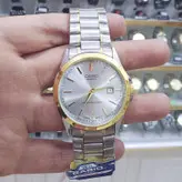 ساعت ست کاسیو زنانه و مردانه CASIO تقویم دار بند استیل موتور ژاپن داخل صفحه و پشت ساعت هم حک شده ارسال رایگان با جعبه