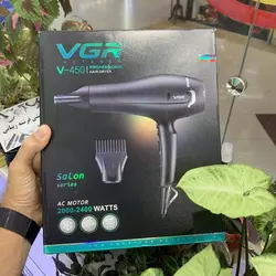 سشوار فوق حرفه ای وجی آر vgr موتور سنگین دو موتوره مدل v-450 وات 2400وات(واردات مستقیم از دبی)