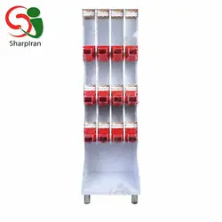 استند و قفسه 12مخزنه آجیل و خشکبار رنگ بدنه سفید - فروشگاه اینترنتی شارپ ایران | فروشگاه تخصصی تجهیزات فروشگاهی