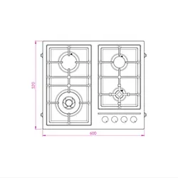 گاز چهار شعله کن مدل IS6401