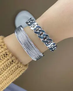 بنگل آبکاری نقره کد ۰۰۰۰۸ | pasinStyle