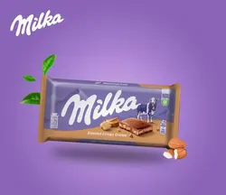 شکلات تخته ای با طعم بادام میلکا وزن 100 گرم