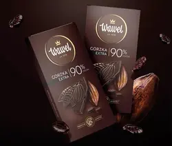 شکلات تخته ای تلخ واول 90% Wawel وزن 100 گرم