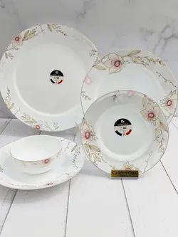 سرویس آرکوپال ۶ نفره ۲۶ پارچه قالب بن (bone) طرح روناک