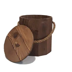 سطل زباله چوبی بزرگ