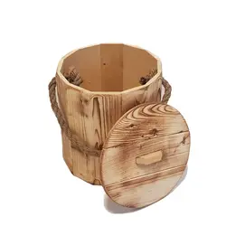 سطل زباله چوبی بزرگ