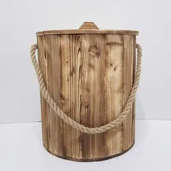 سطل چوبی بزرگ35 سانتی سوخته